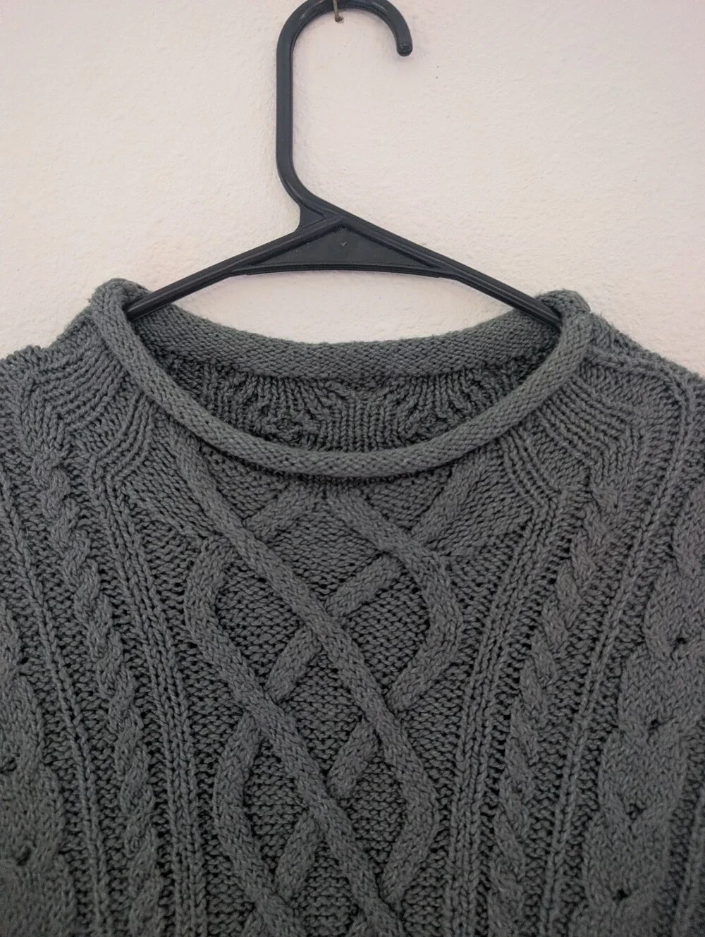 J. Crew Olive Cable-Knit Crewneck Sweater